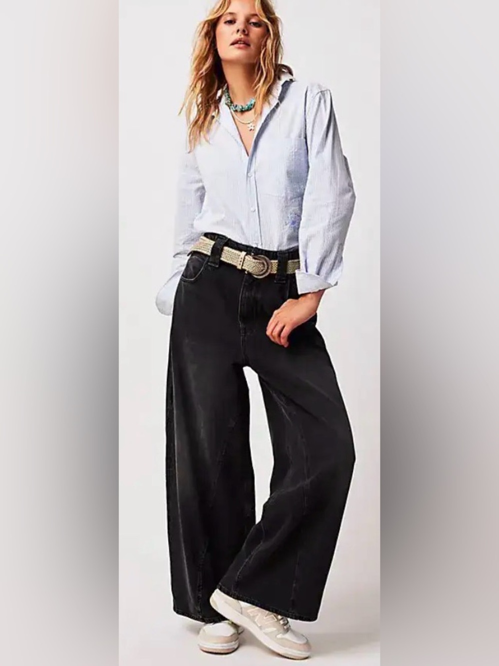 Free people chill vibes wide leg jeans